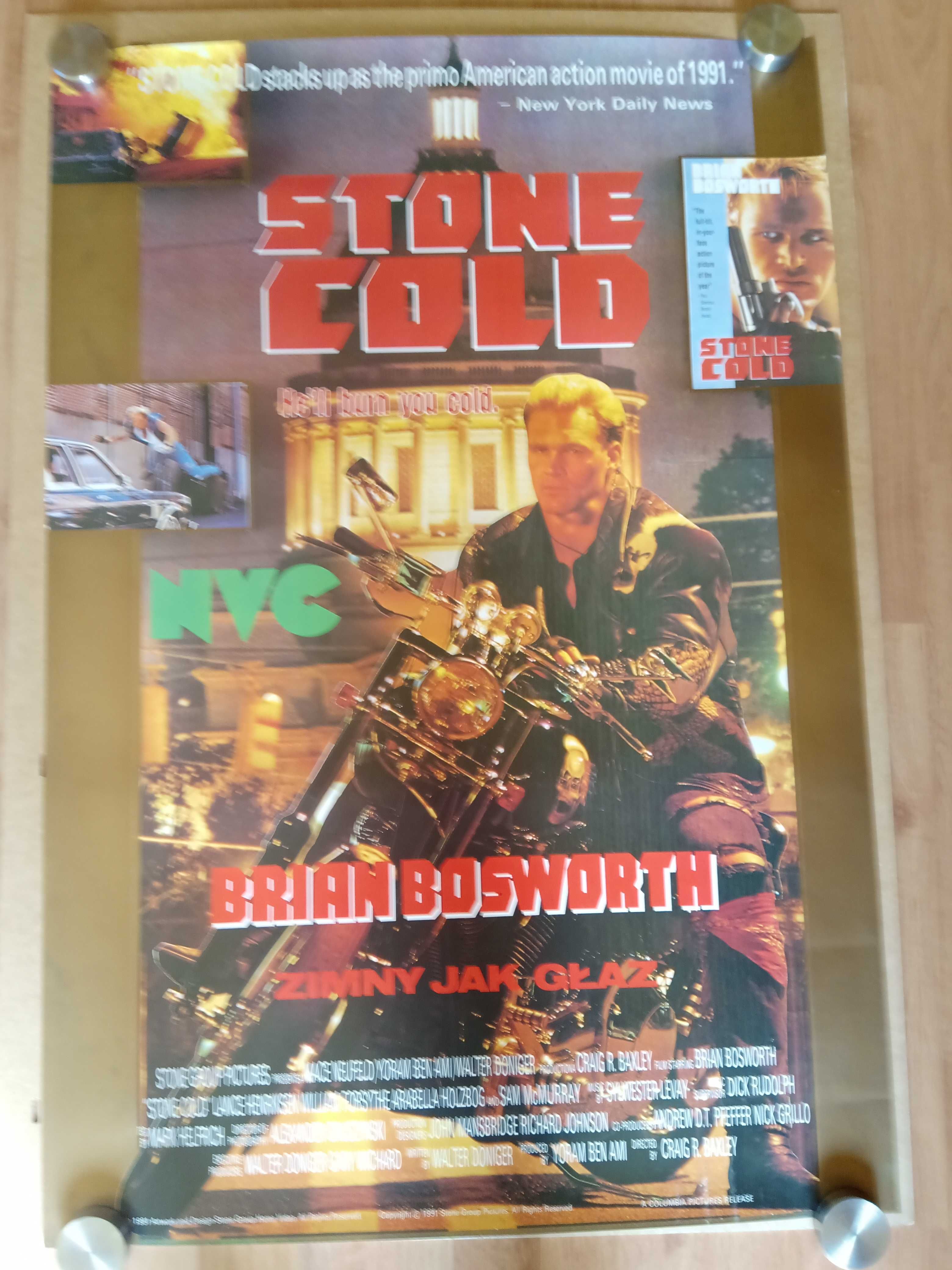 Plakat filmowy ZIMNY JAK GŁAZ ( Stone Cold) Oryginał z 1992 roku.