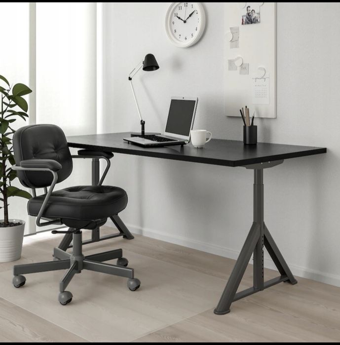 Biurko IDÅSEN od IKEA, czarny/ciemnoszary, 160x80 cm