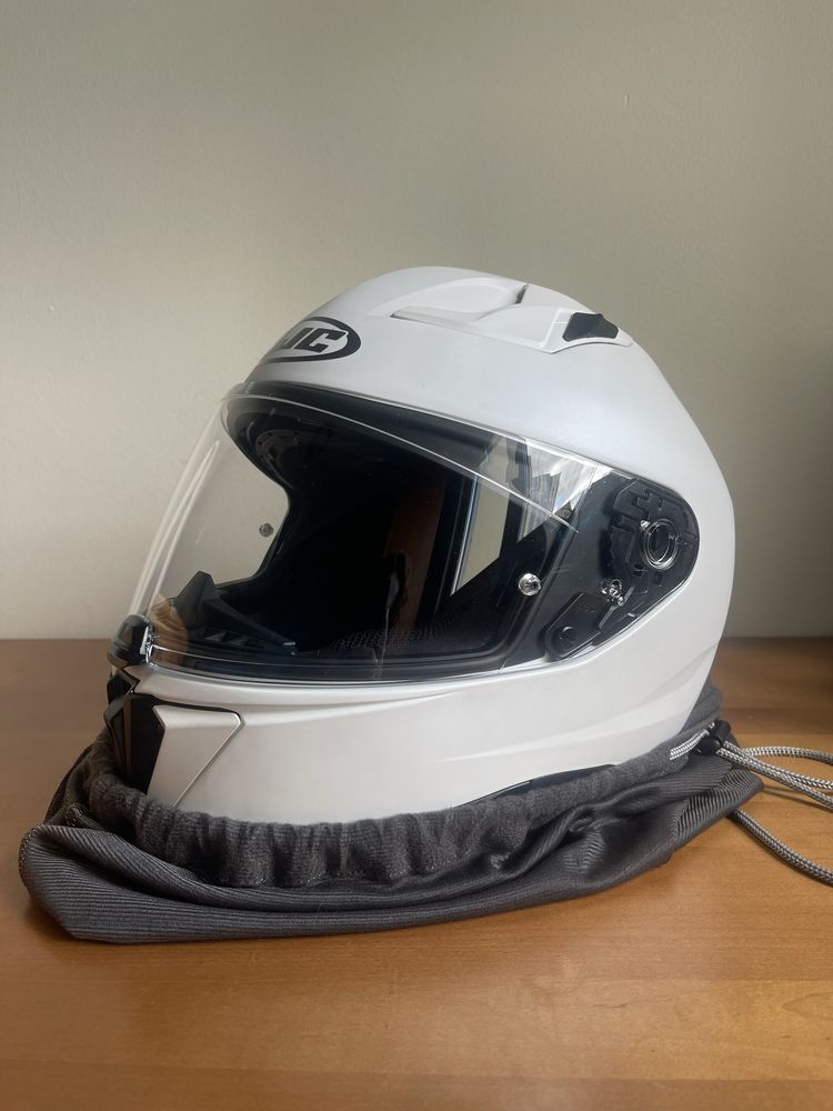 Capacete de mota integral branco HJC i70