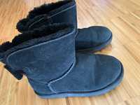 Buty Zimowe jak Emu czarne ze skóry naturalnej 36