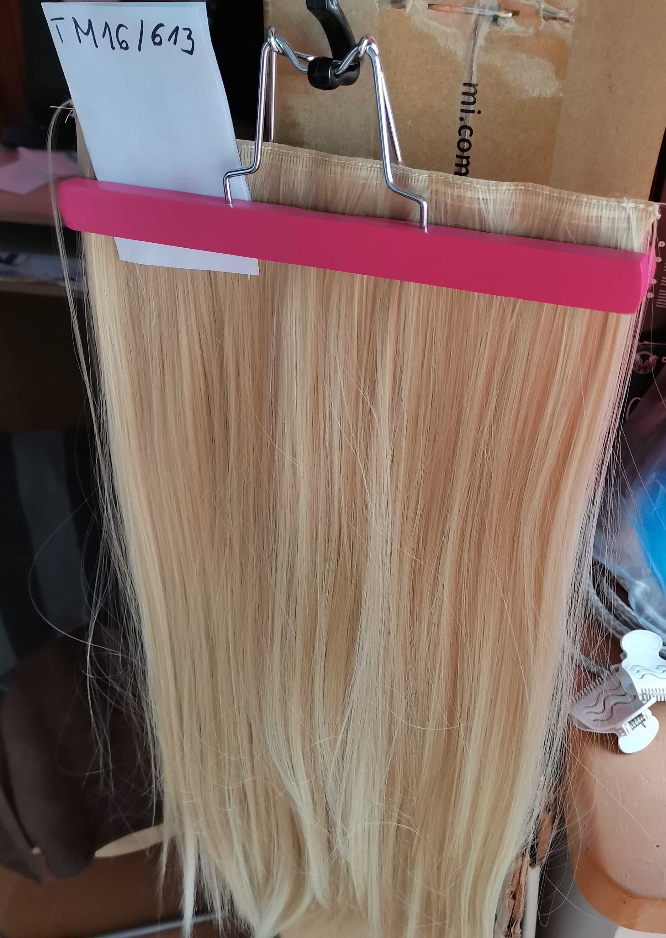 Doczepiane włosy, treska clip in baleyage blond 16#613