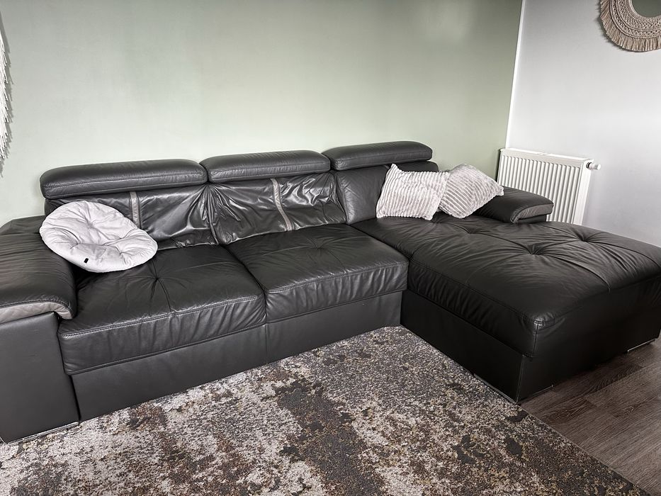 Skorzana kanapa naroznik lewy skora naturalna