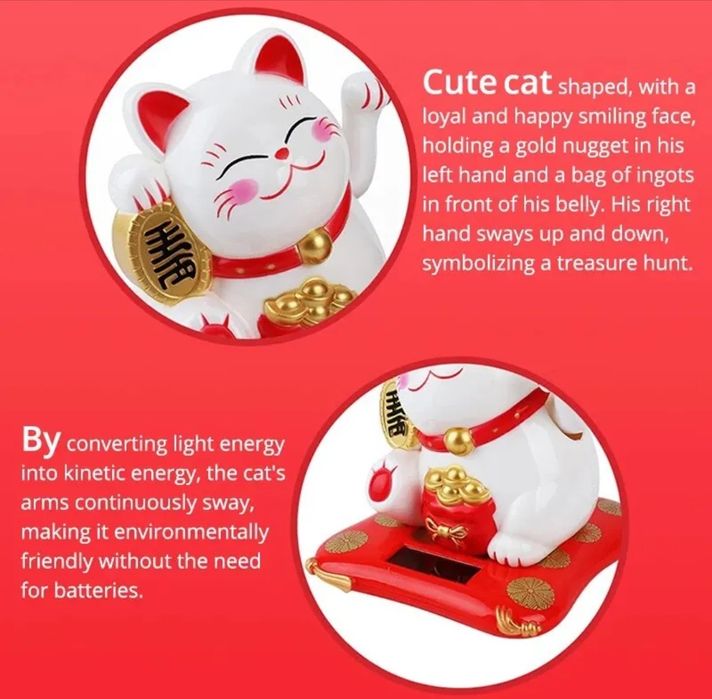 Кот Манеки талисман машет лапкой