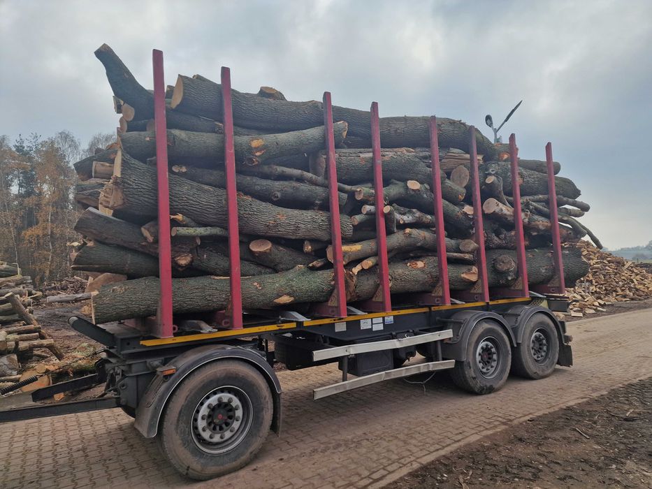 DrewKom Drewno kominkowe Jesion kłoda dl. 2,5m S4 S2a transport HDS