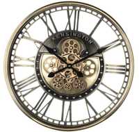 Zegar wiszący Kensington szklo metal mechanizm widoczny