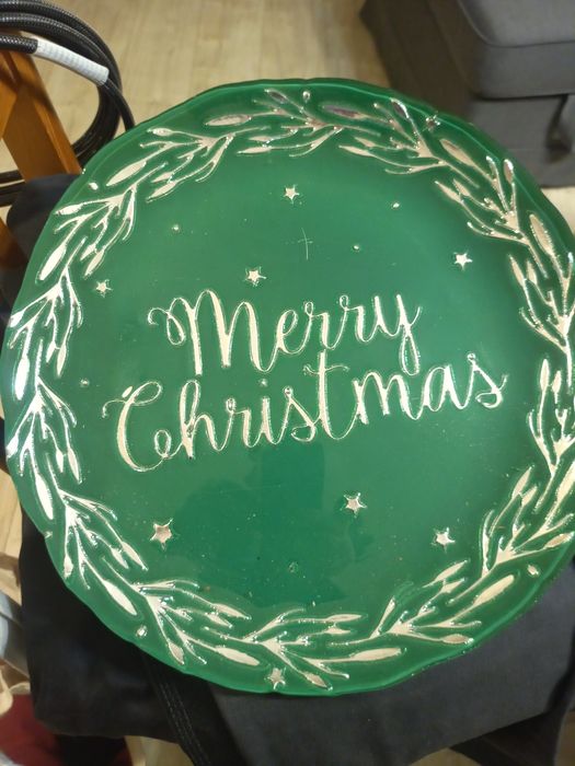 Nowy duży talerz metry christmas