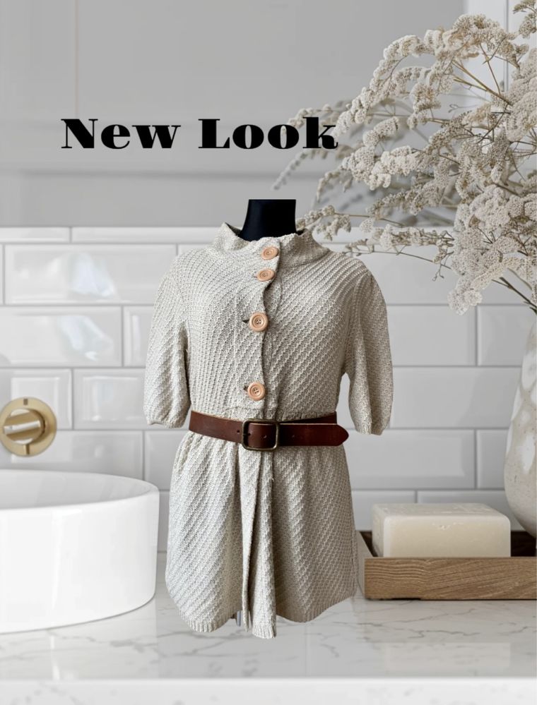 Przepiękna tunika sukienka sweter na wiosnę New Look M bawełna