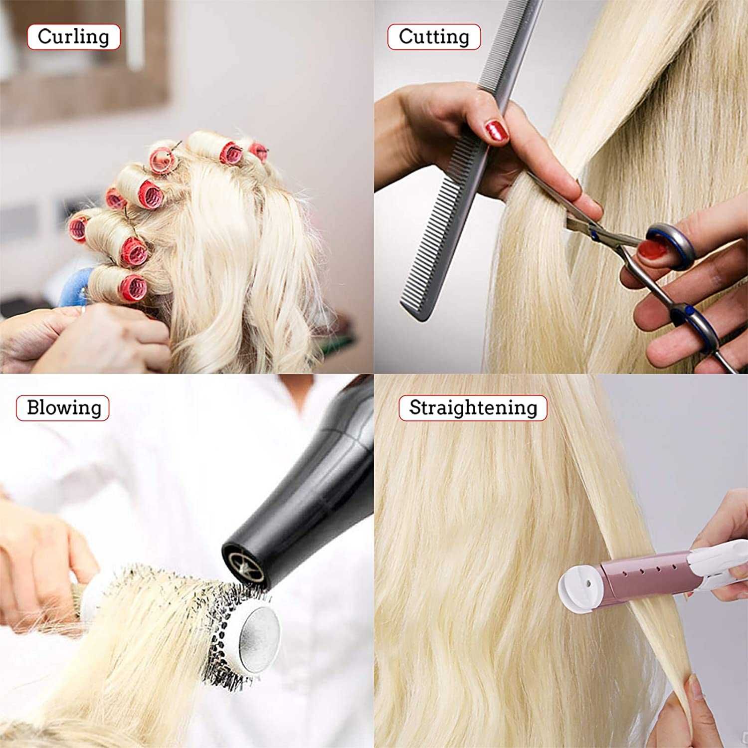 Cabeça de Manequim Top 70% Cabelo Real  Suporte de Mesa + Acessórios
