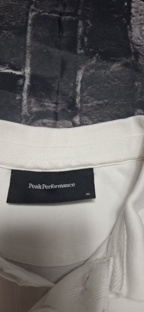 Peak Performance koszulka polo męska, polówka, kołnierzyk logo premium
