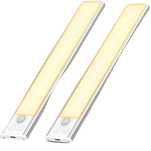2x Lampka LED pod szafką 20,5 cm z czujnikiem ruchu 3000K
