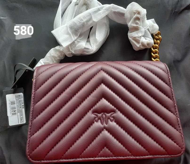 Nowa mini torebka Pinko w kolorze wiśnia-bordo. ŚLICZNA. POLECAM.