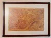 Quadro com mapa antigo da cidade do Porto