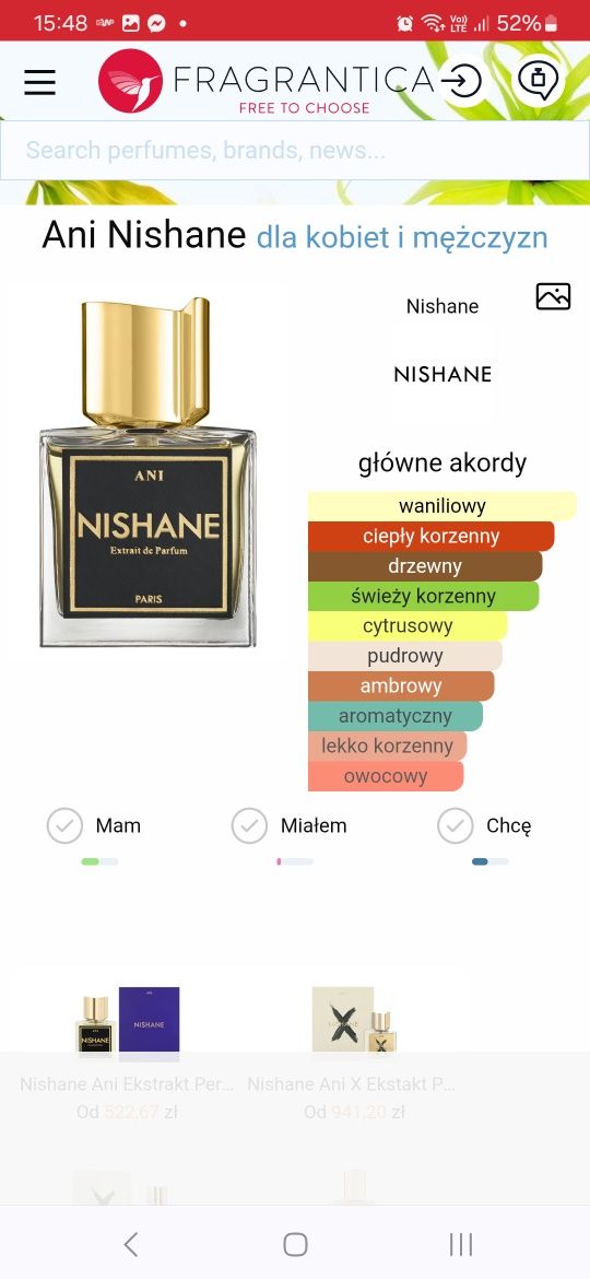 Ani Nishane , extrakt perfum unisex, 100ml