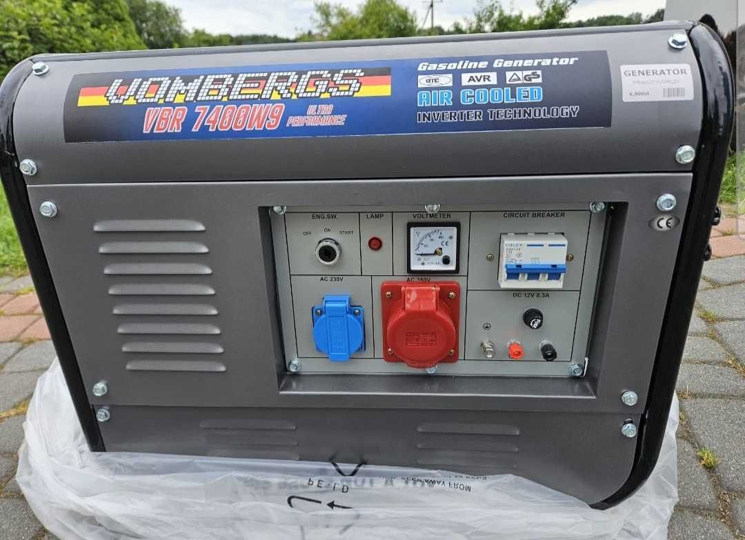 Nowy Agregat prądotwórczy generator prądu 3 fazy 6500W 6,5kW