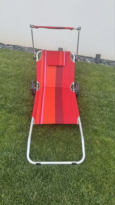 Crivit leżak plażowy składany na kółkach