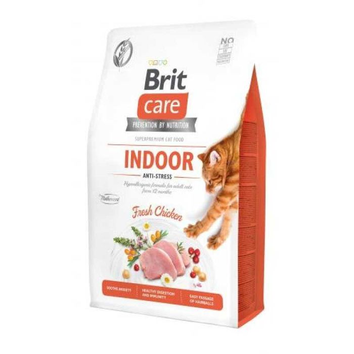 Brit Care Cat GF INDOOR ANTISTRESS 7 кг з куркою для котів. Бріт Кеа