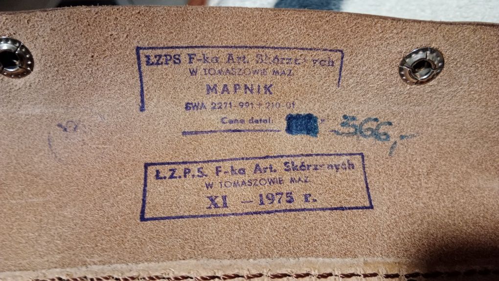 Mapnik wojskowy PRL 1975 rok skóra