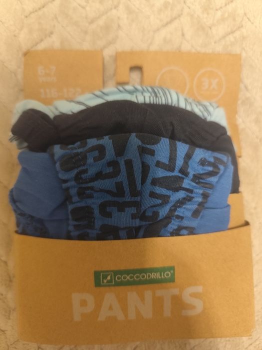 Nowe majtki chłopięce  coccodrillo 3pak r. 116/122 na ok. 6-7 lat