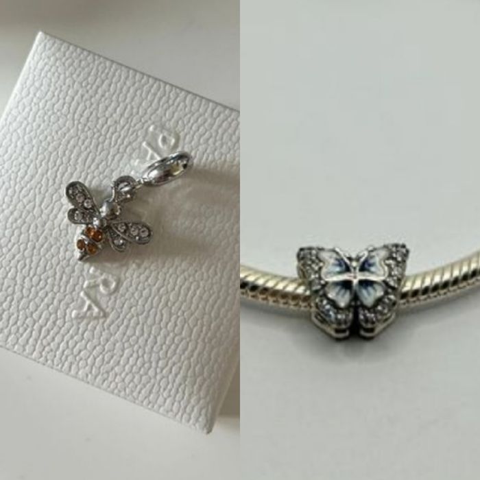 Charms Motyl + Zawieszka Pszczółka koralik beads dots - Na Prezent