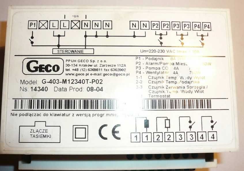 Defro TECH naprawa sterownik uszkodzony czujnik mosfet GECO MG G403-P2