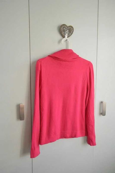 Hobbs merino wiskoza kaszmir sweter fuksja magenta S premium