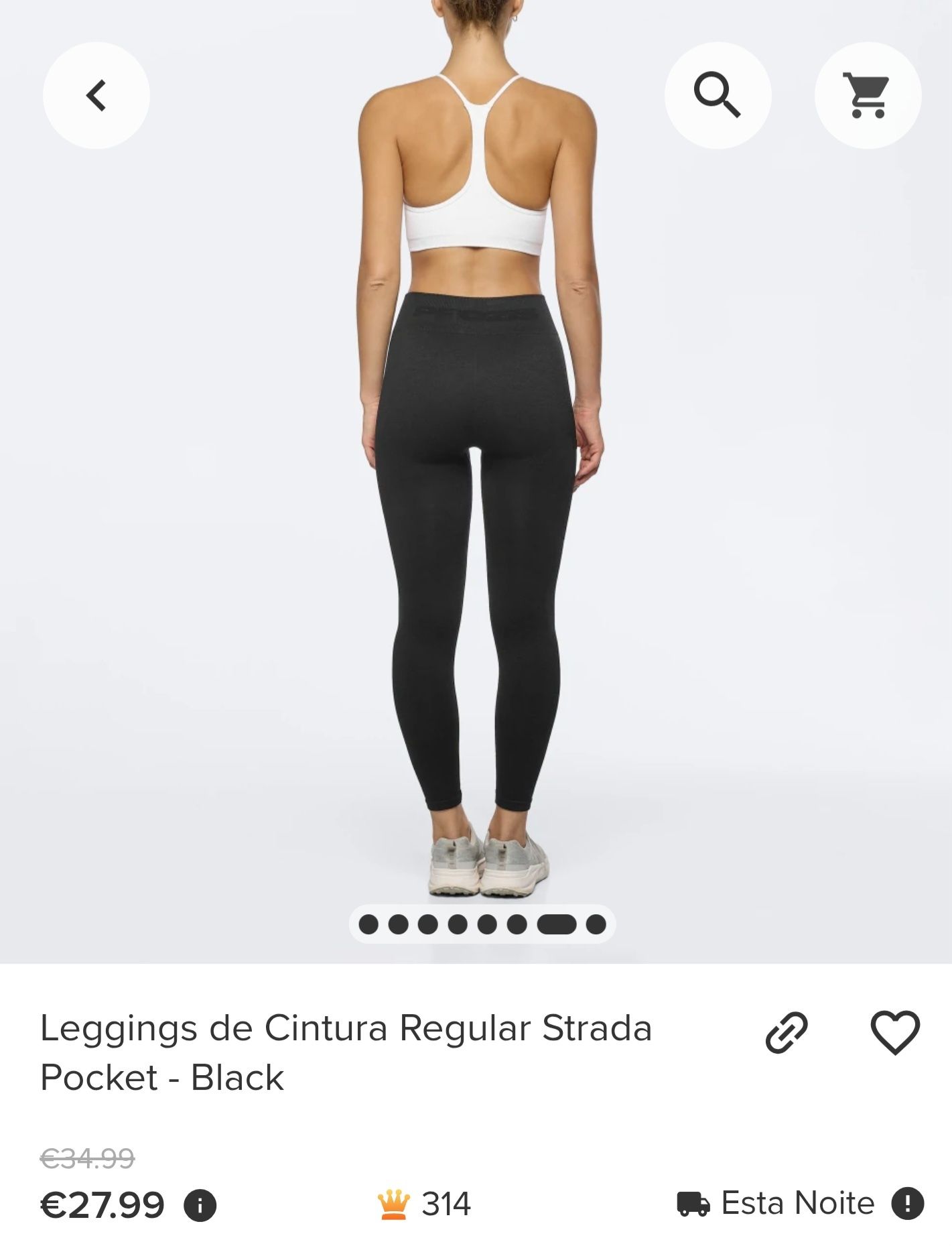Leggings PROZIS de Cintura Regular Strada Pocket - Black XS - Novos