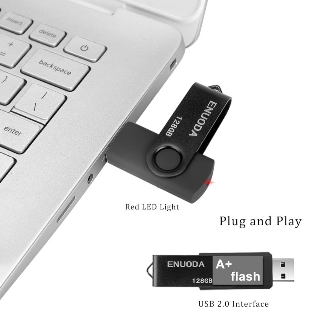 ENUODA Pamięć USB 128 GB USB 2.0 Pendrive