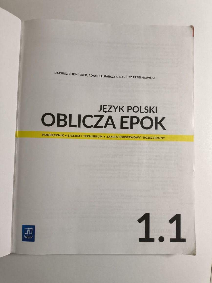 Podręcznik do polskiego klasa 1 liceum/ technikum oblicza epok