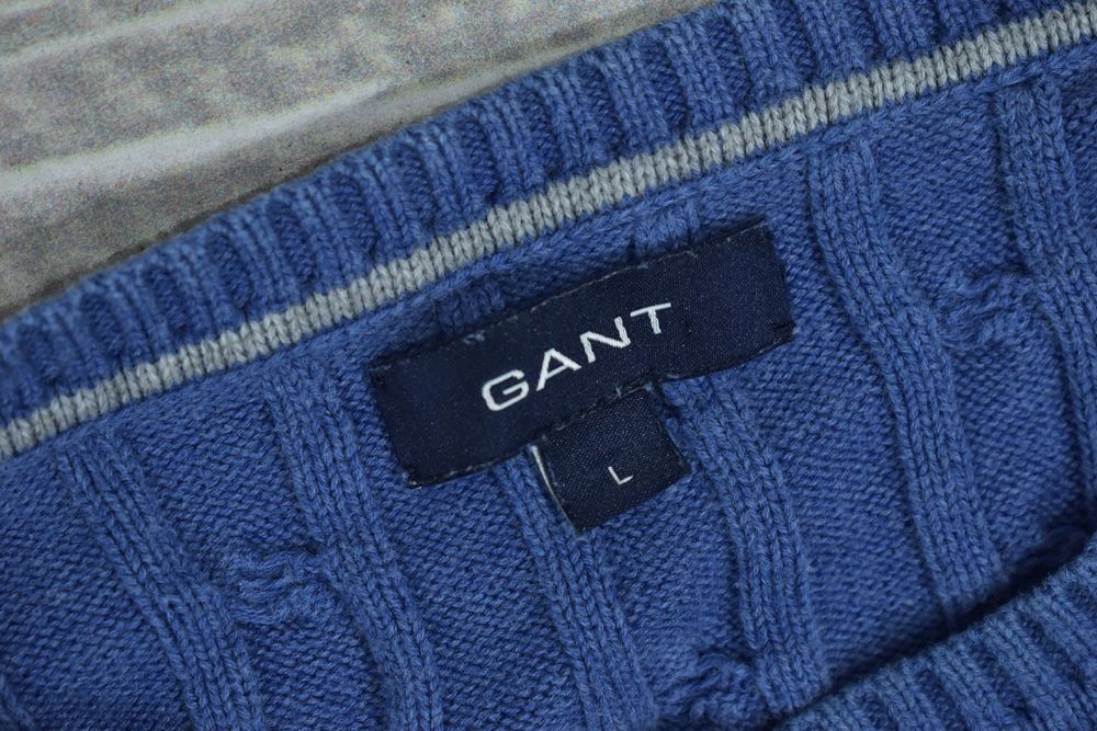 Gant Bawełniany Sweter Męski Warkocz L