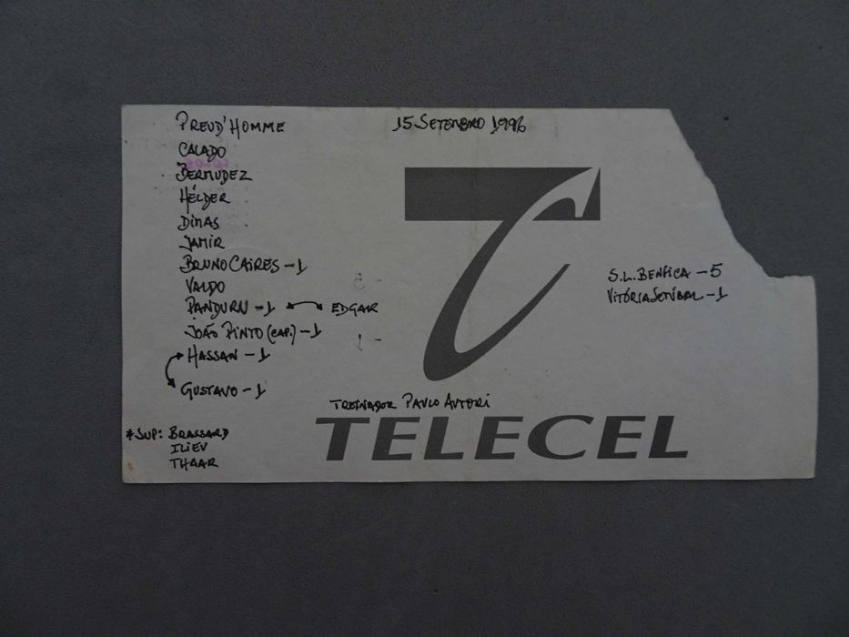 Bilhete de futebol Benfica Vitória FC Campeonato Nacional 1ª divisão