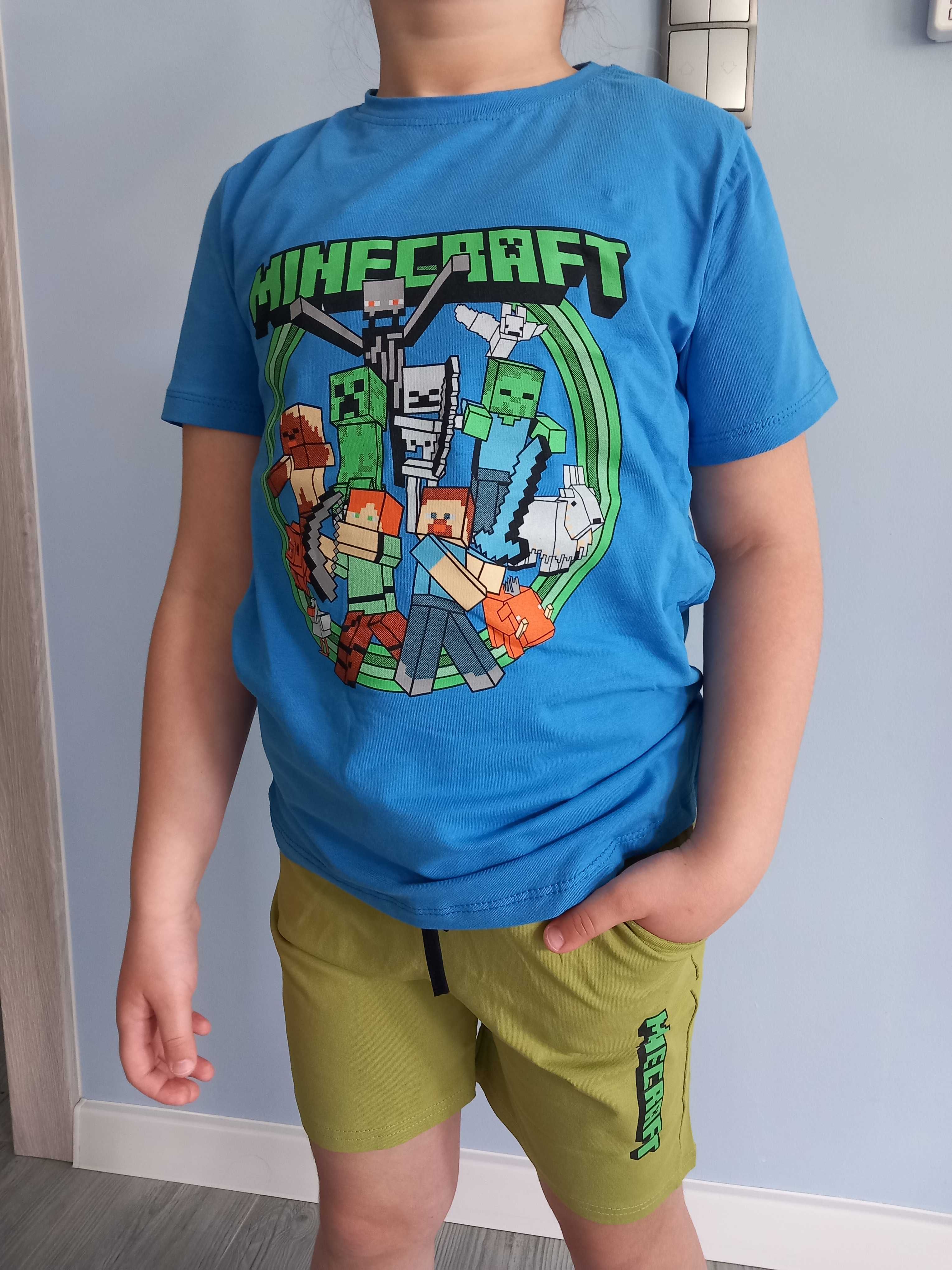 Komplet spodenki koszulka minecraft 110