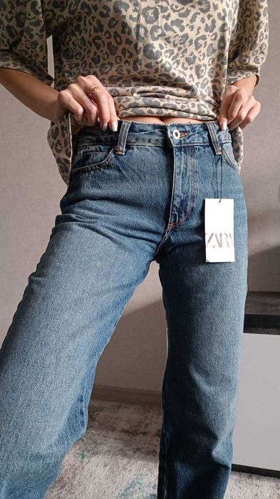Прямі джинси Zara страйти колекція 2025 джинсы Зара черные синие база