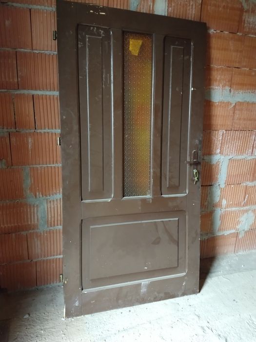 Drzwi zewnętrzne drewniane na budowę 200x100