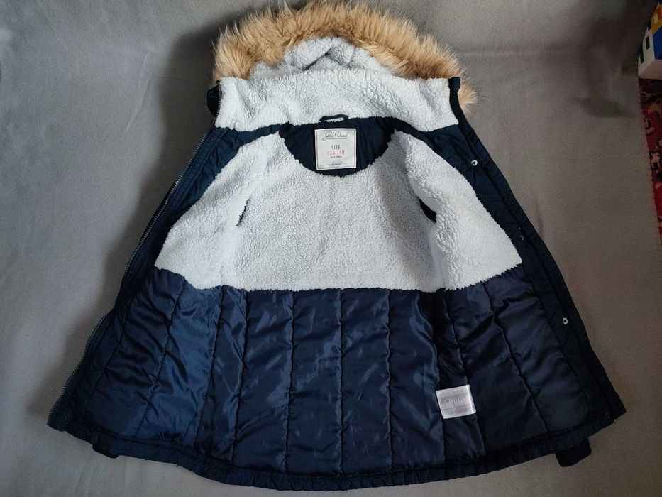 Парка детская, куртка на девочку, осень-зима, размер 8-10 лет, 134-140