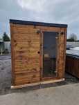 Sauna ogrodowa fińska piec elektryczny Harvia oświetlenie LED