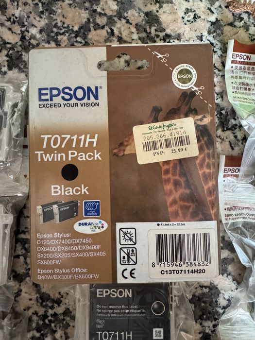 Tinteiros originais EPSON: Gama XP, T0441, T0452, T0453, T0454, T0711H