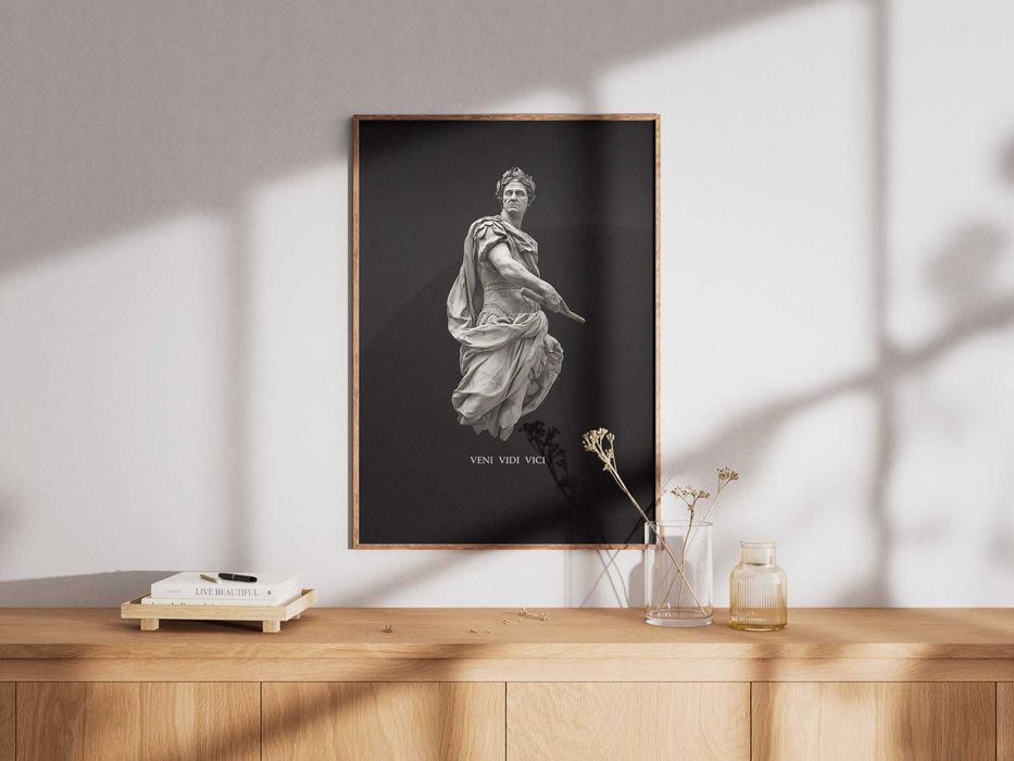 Poster decorativo Júlio César motivação e estilo para casa, escritório