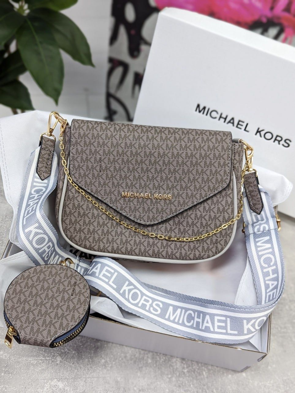 Женская сумка с Подарочной Коробкой кожаная через плечо Michael Kors