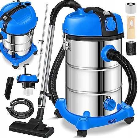 Odkurzacz Masko przemysłowy 2300W INOX na sucho i mokro 30L, niebieski