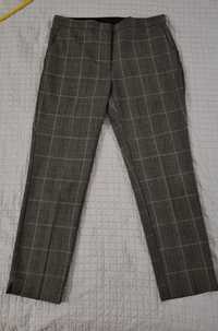 Eleganckie spodnie na kant Zara w kratę, r. L/XL, jak nowe