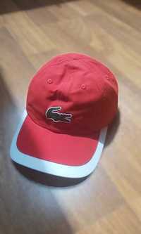 Czerwona czapka Lacoste Sport