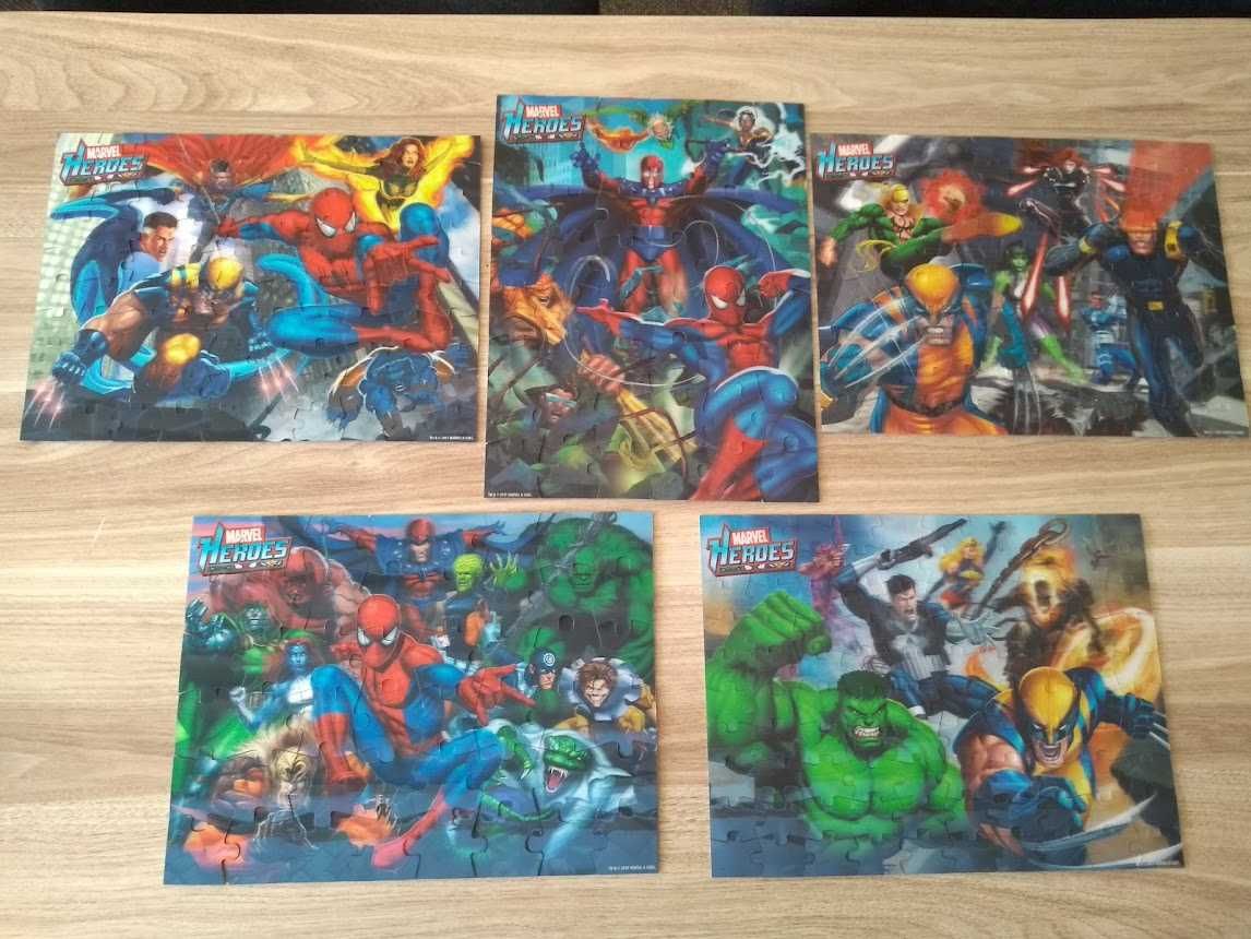 Sprzedam puzzle Marvel Heroes 3D - zestaw 5 układanek