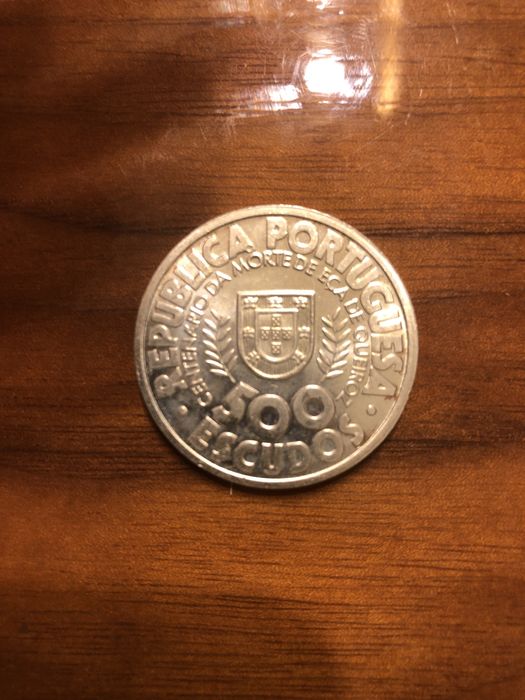 Moeda 500 escudos em prata ano 2000. Centenario Morte Eça de Queiroz