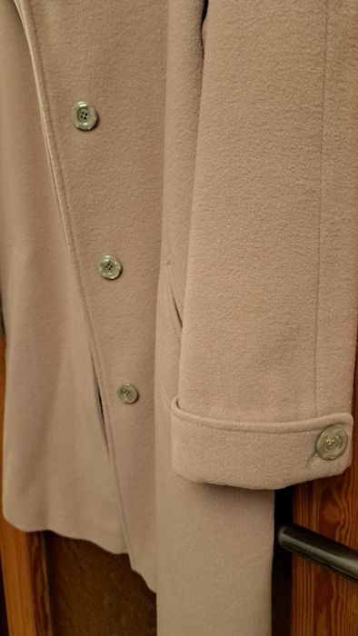 Długa kurtka - płaszczyk wełniany flausz