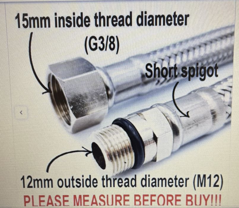 Bicha/Conector de mangueira flexível pia monobloco M/F 30 cm