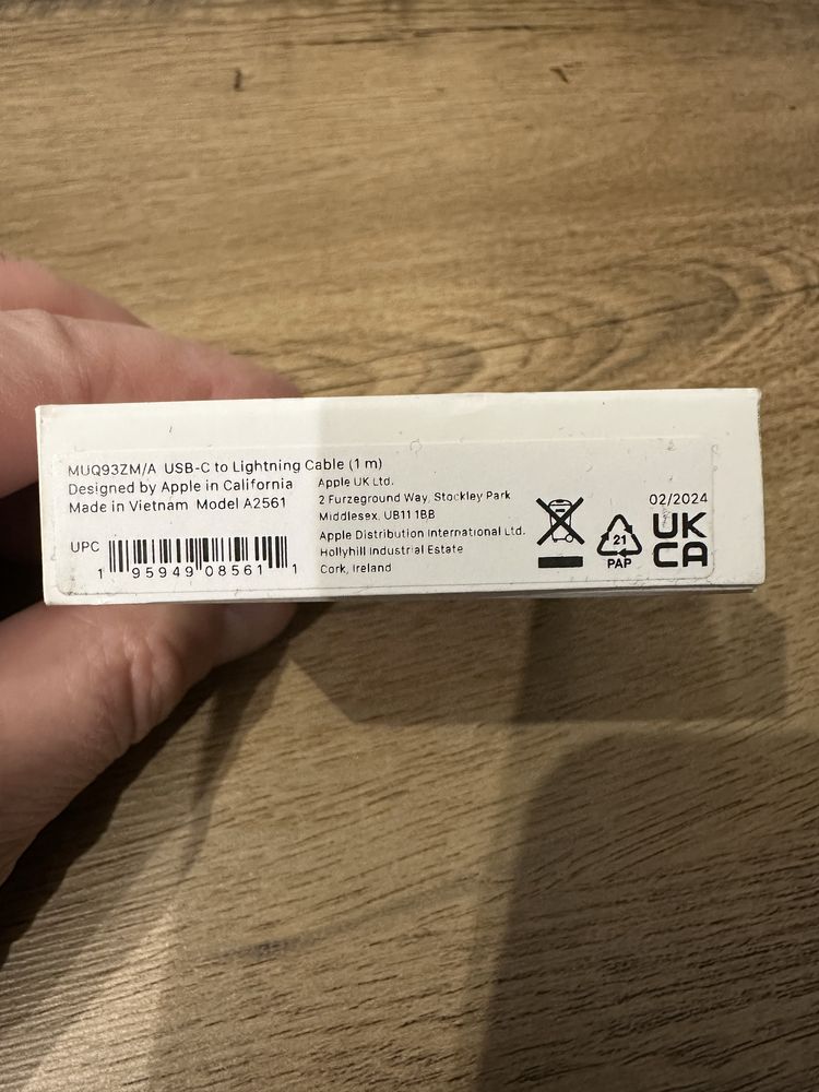 Nowy Oryginalny przewód Apple USB-C na Lightning
