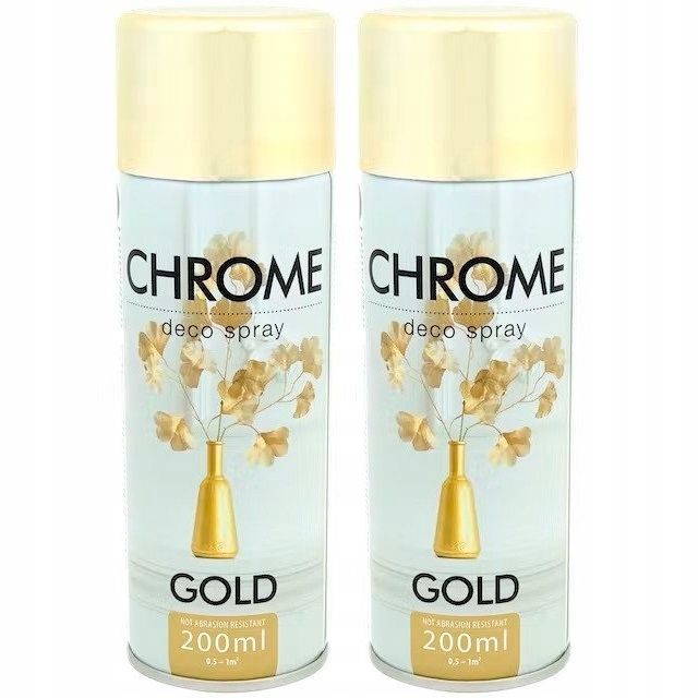 Złota Chromowana Farba Lakier Spray Chrom 200 Ml