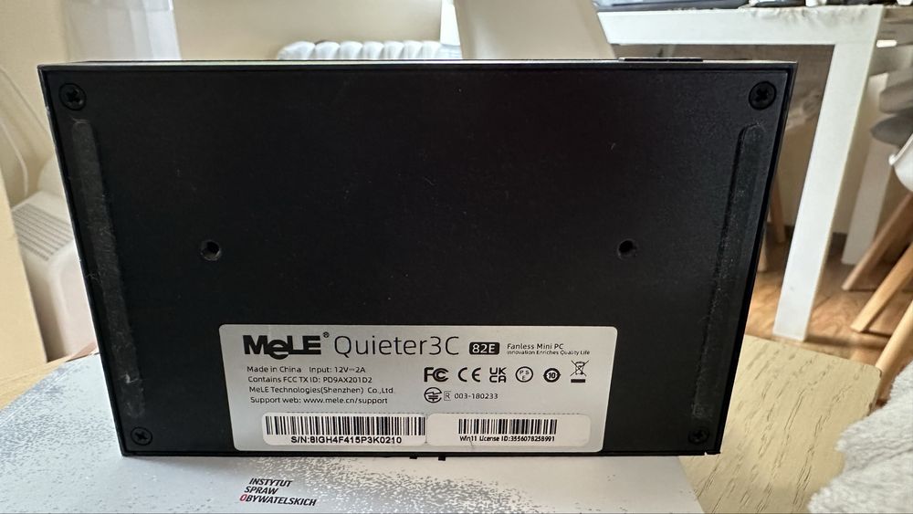 Mini komputer MELE PC Quiter 3C 8GBRAM 255GB SSD + NVME, Windows 11 P