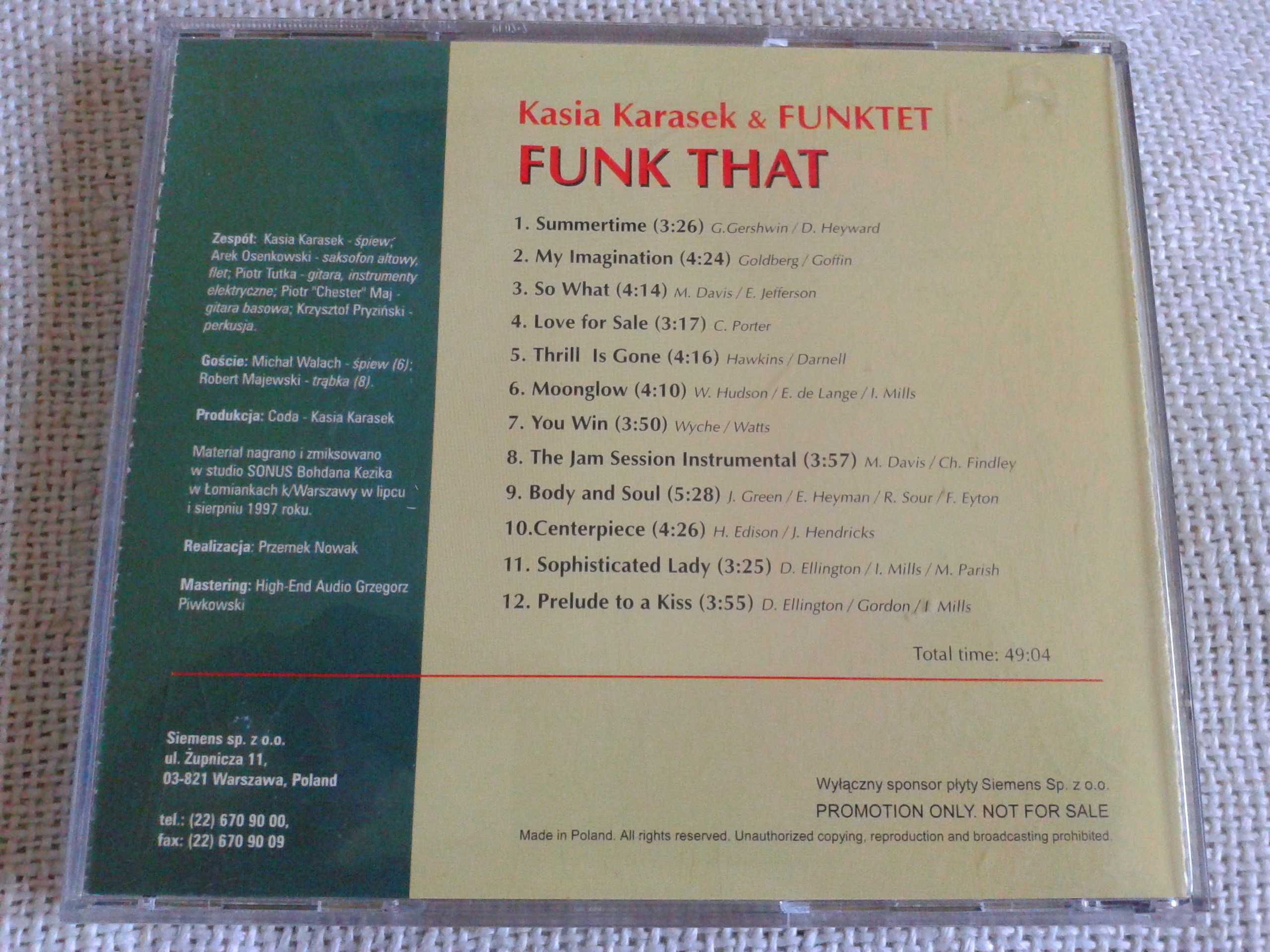 Kasia Karasek & Funktet – Funk That  CD