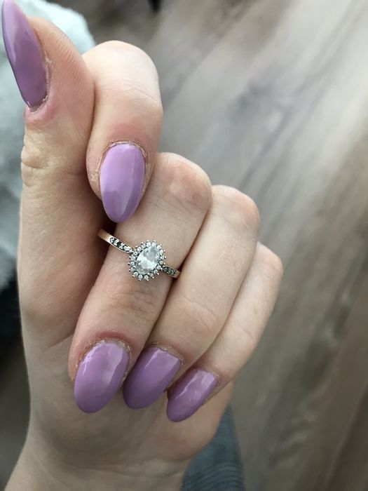 Złoty pierścionek zaręczynowy 585 cyrkonie rozmiar 20